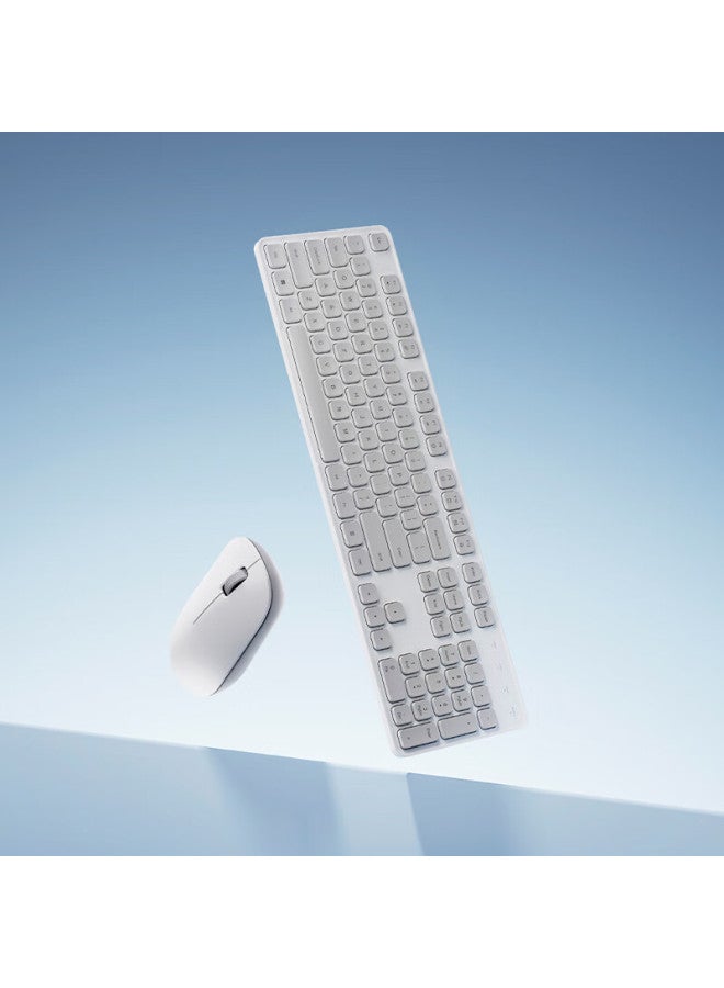 M I Xiaomi Wireless Keyboard And Mouse Combo, 3 Plain White And Gray, Slim And Portable, Full-size 104-key Keyboard And Mouse, 2.4g Wireless Transmission, For Computer And Laptop Office Use, Keyboard And Mouse Set - Image 1