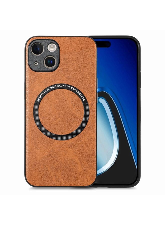 اس-توب جراب خلفي من الجلد بلون سادة لهاتف iPhone 15 - Image 1