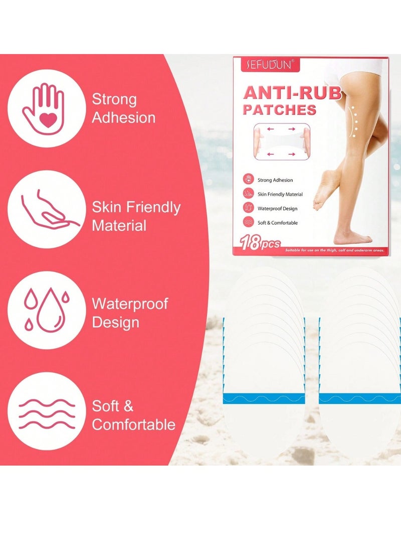 Sefudun - 18Pcs Anti Rub Patches Clear Thigh Inner Anti Chafing Pads Chafe Protection Skin Tape Sticker Paste Transparent Self Adhesive Chub Rub Patch  Invisible Body Friction Tape Patches - Image 1