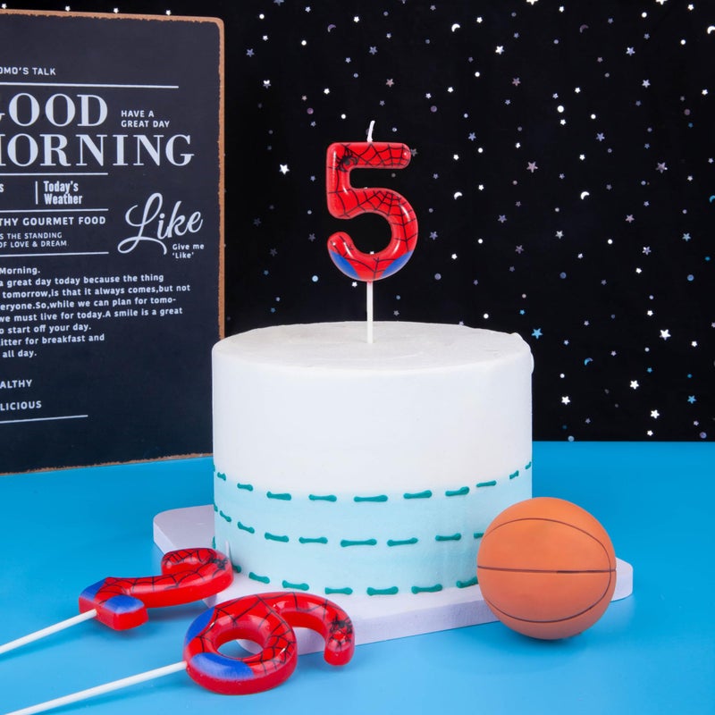 PHD CAKE 2.76 Inch Number 5 Spider Birthday Candles, Spider Cartoon Themed Number Candles, Cake Number Candles, Party Celebration - Image 4