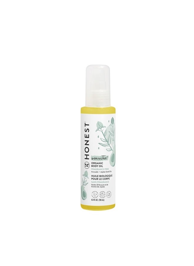 The Honest Company - Organic Body Oil | Gentle for Baby | Fragrance Free, Plant-Based, Hypoallergenic | 4.0 fl oz - Image 1