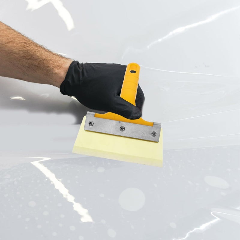 Yellow Short Handle Car Snow Scraper Squeegee With Sturdy Rubber Blade - Image 5