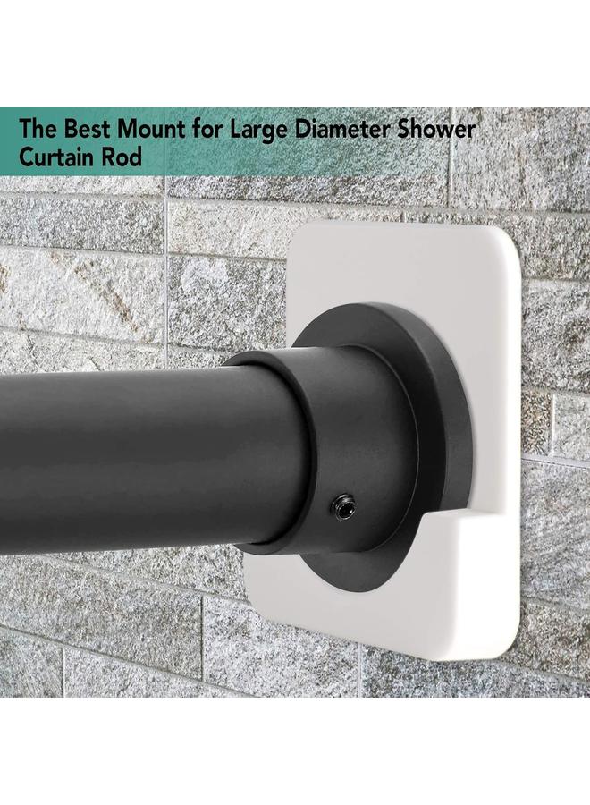 yongsheng 2 Pack Adhesive Shower Curtain Rod Tension Holder | Shower Rod Mount Retainer for Wall | No Drilling | Stick On | White - Image 5