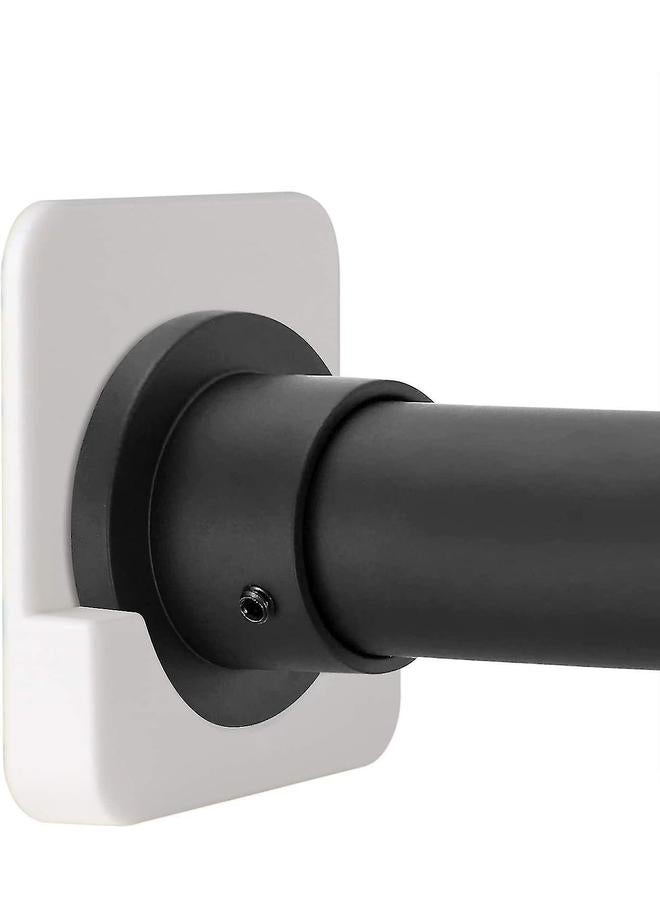 yongsheng 2 Pack Adhesive Shower Curtain Rod Tension Holder | Shower Rod Mount Retainer for Wall | No Drilling | Stick On | White - Image 1