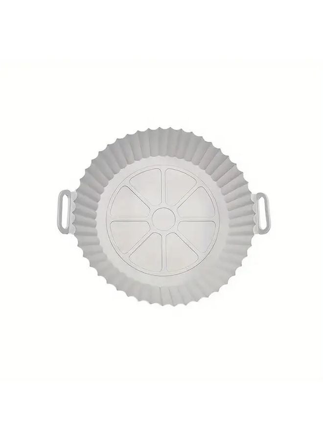 Light Grey Reusable Silicone Air Fryer Liners Non Stick Food Safe For 3QT 5QT - Image 1