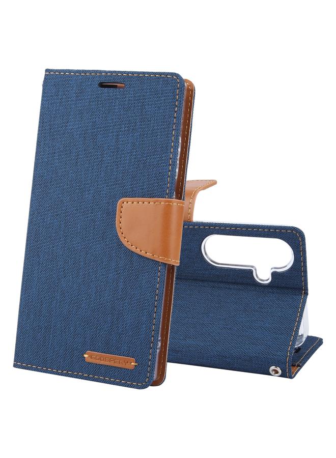 Case For Samsung Galaxy S24+ 5G CANVAS DIARY Fabric Texture Flip Leather Phone Case