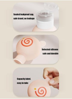 CMGTYYD 3Pcs Travel Squeeze Bottle, Leak Proof Toiletries Dispenser Set, 3.58x2.4 Inches, Silicone Travel Bottle, Refillable Travel Bottles, Soft Squeezable Containers for Women and Men (Multicolor)  - Image 4