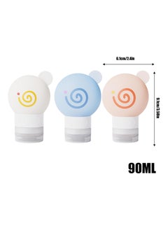 CMGTYYD 3Pcs Travel Squeeze Bottle, Leak Proof Toiletries Dispenser Set, 3.58x2.4 Inches, Silicone Travel Bottle, Refillable Travel Bottles, Soft Squeezable Containers for Women and Men (Multicolor)  - Image 5