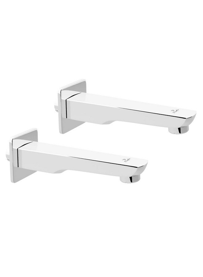 Pixaflo Cubicle Brass Bath Tub Spout with Wall Flange | High Flow (Chrome | Pack of 2) - Image 1