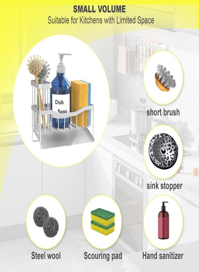 Fssvcd Maifan Sink Caddy Sponge Holder for Kitchen Sink with Brush Holder and Stainless Steel Self Drain Tray, Rustproof Kitchen Sink Organizer for Sponge, Soap Dispenser Storage Kitchen Accessories - Image 2