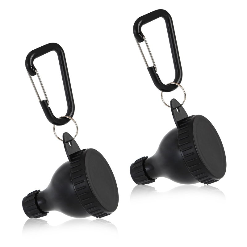 OUMASK 2 Pcs Protein Powder Container, Protein Powder Travel Container, Protein Powder Container to Go, Pre Workout/Gym Supplemen Keychain (Black, 50ml) - Image 1