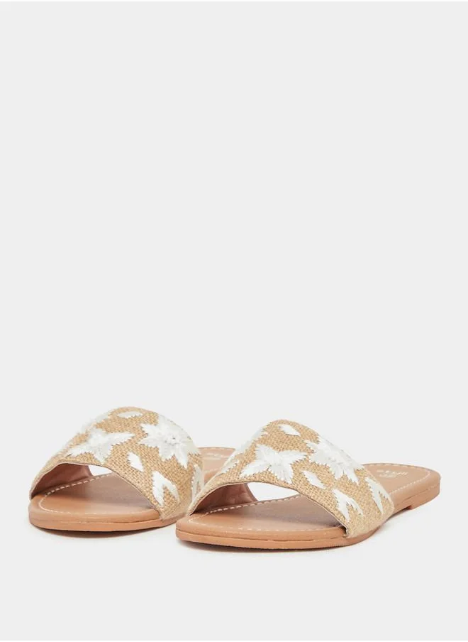 ستايلي Embraided Open Toe Flat Sandals
