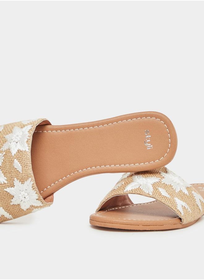 Styli Embraided Open Toe Flat Sandals  - Image 3