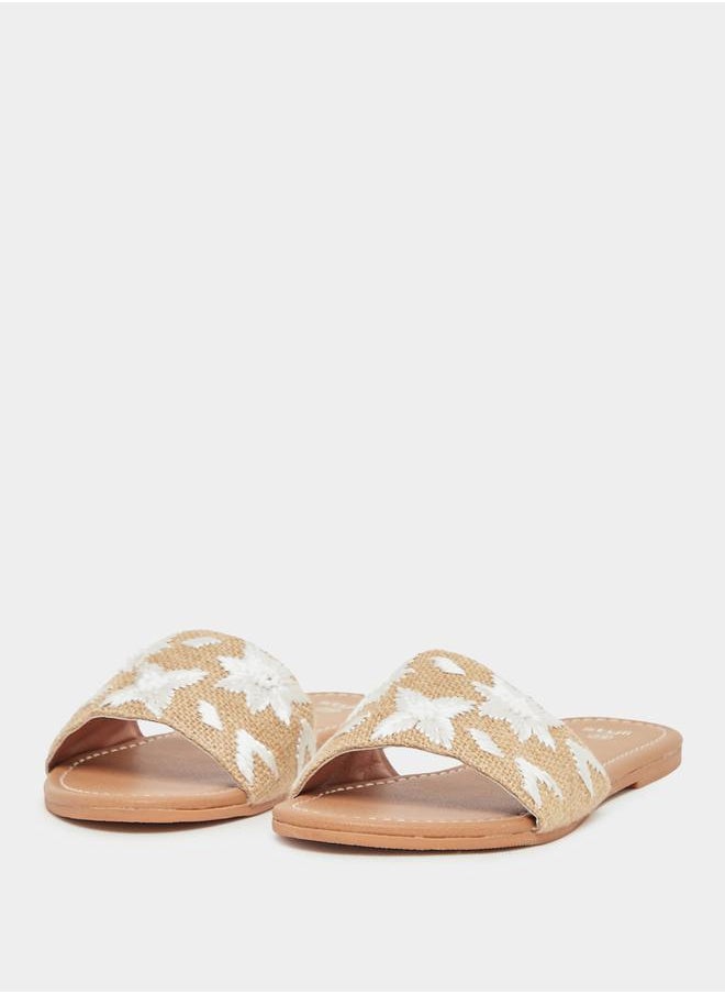 Styli Embraided Open Toe Flat Sandals  - Image 2
