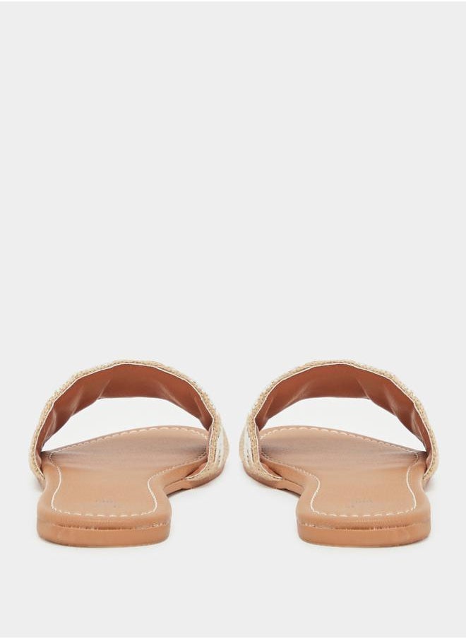 Styli Embraided Open Toe Flat Sandals  - Image 4