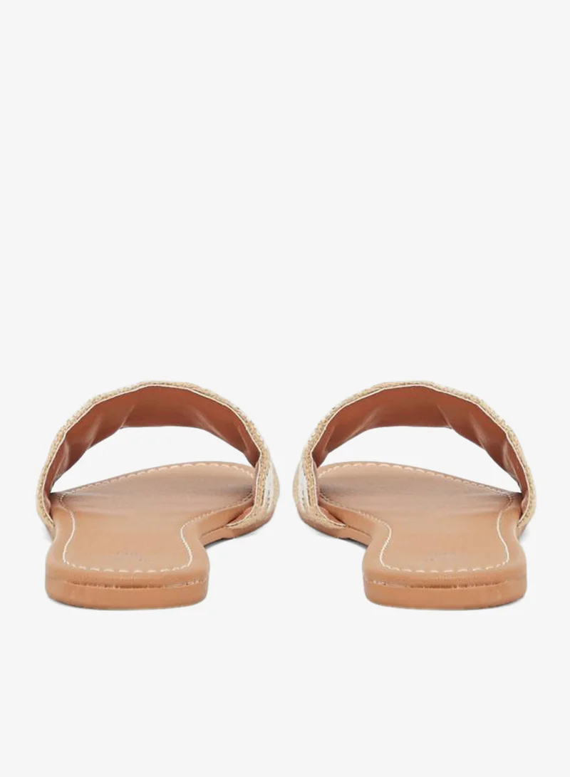 Styli Embraided Open Toe Flat Sandals