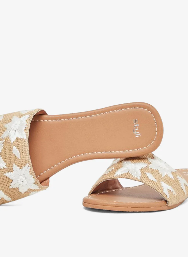 Styli Embraided Open Toe Flat Sandals