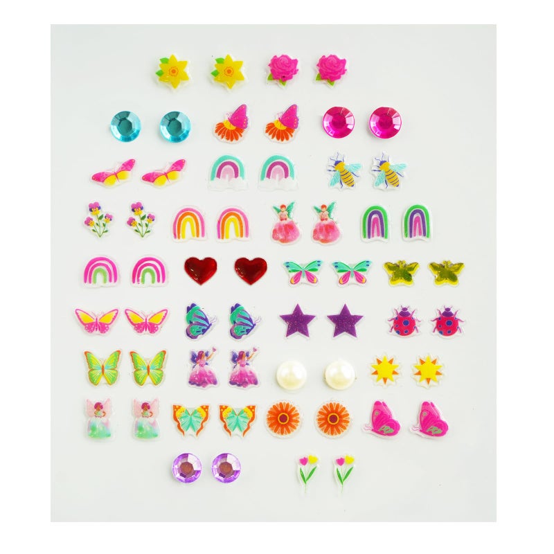 koutey 30 Pairs Stick On Earrings - Little Girls Sticker Earrings Self-Adhesive Butterfly Sticky Earring Gem Stickers For Kids (Butterfly) - Image 3