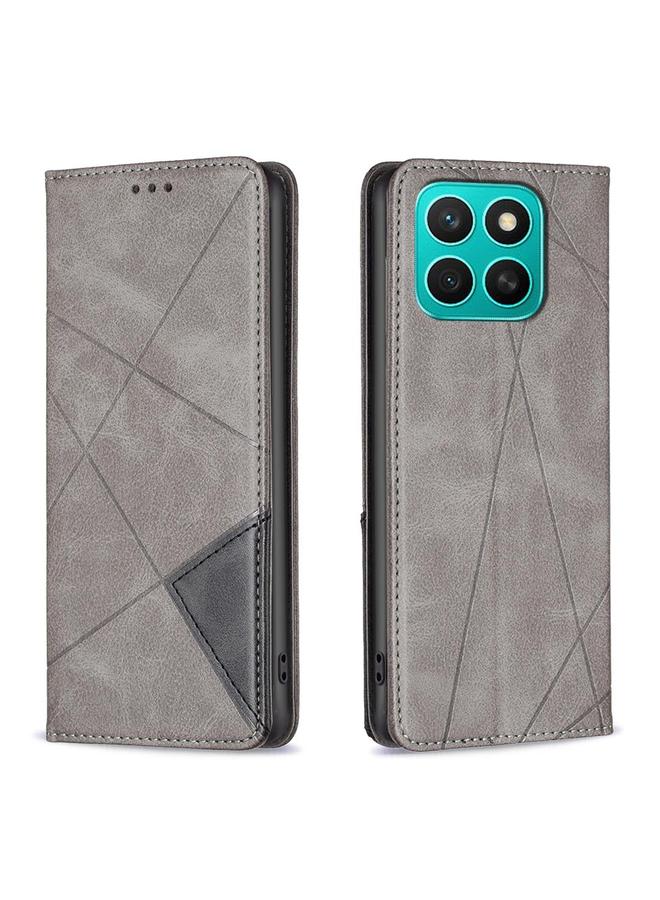اس-توب جراب هاتف Honor X8c 4G من الجلد المغناطيسي بتصميم معيني - Image 1