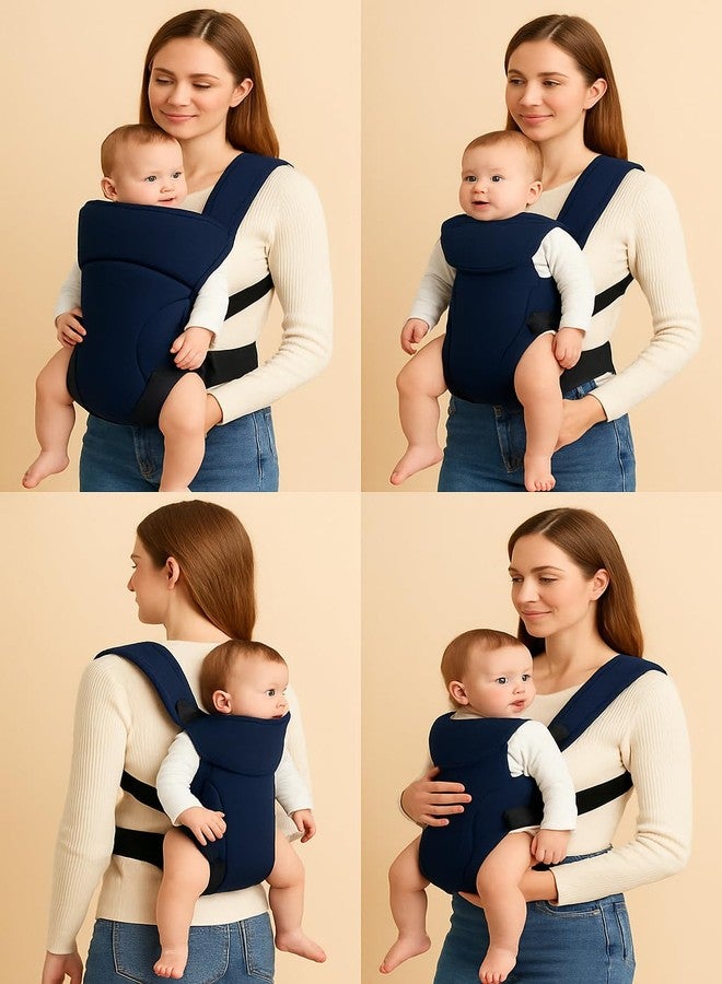 Laee cute Ergonomic Baby Carrier with Reusable Cloth Diaper Combo | Adjustable, Breathable, Washable | Ideal for Newborn to 3 Years | Soft & Comfortable Baby Essentials Set (Blue) - Image 4