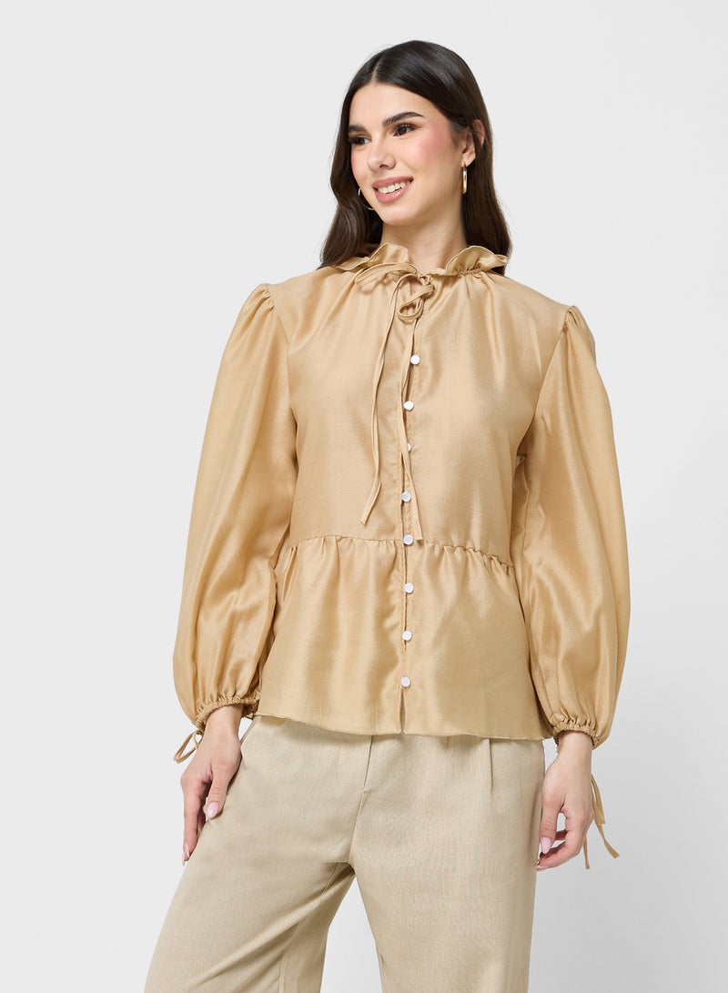 Ginger Ruffle Button Up Blouse - Image 1