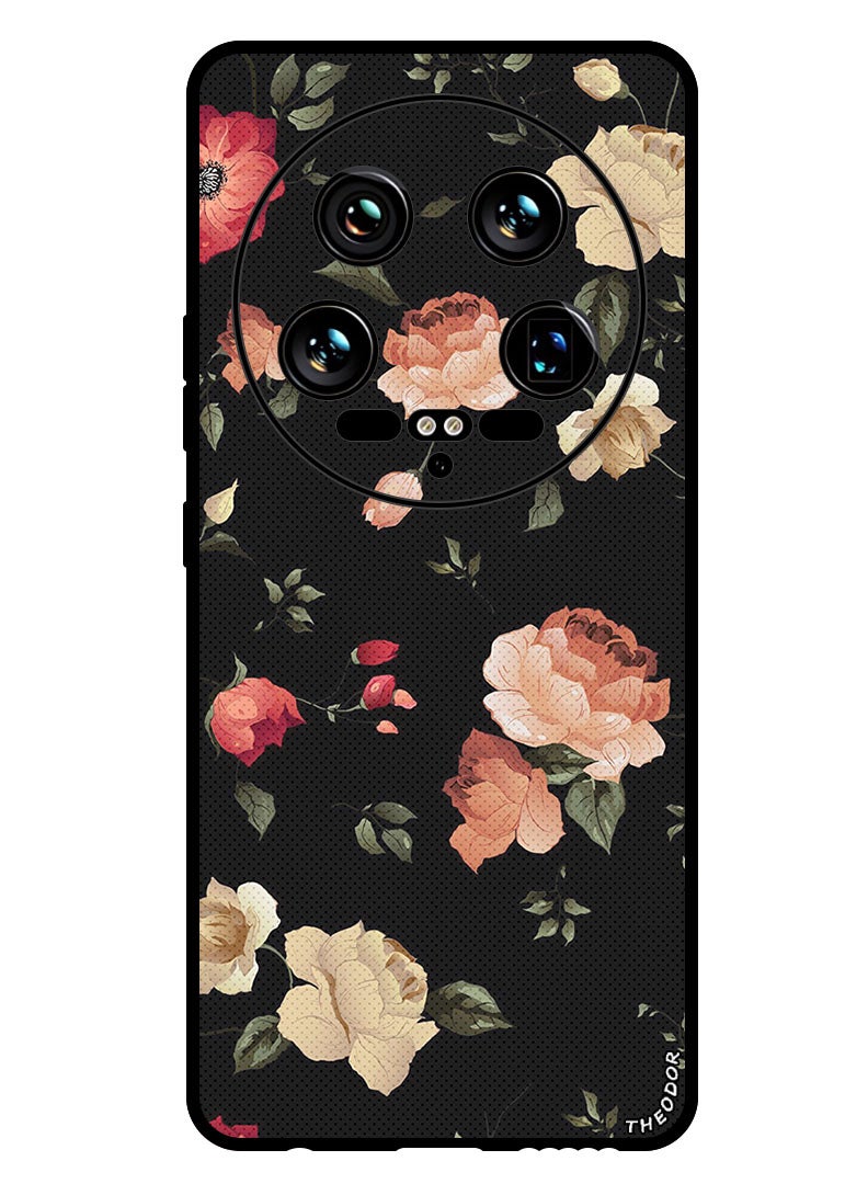 Theodor Protective Case Anti Scratch Shock Proof Bumper Cover For Xiaomi 14 Ultra Colourful Lotus  - Image 1