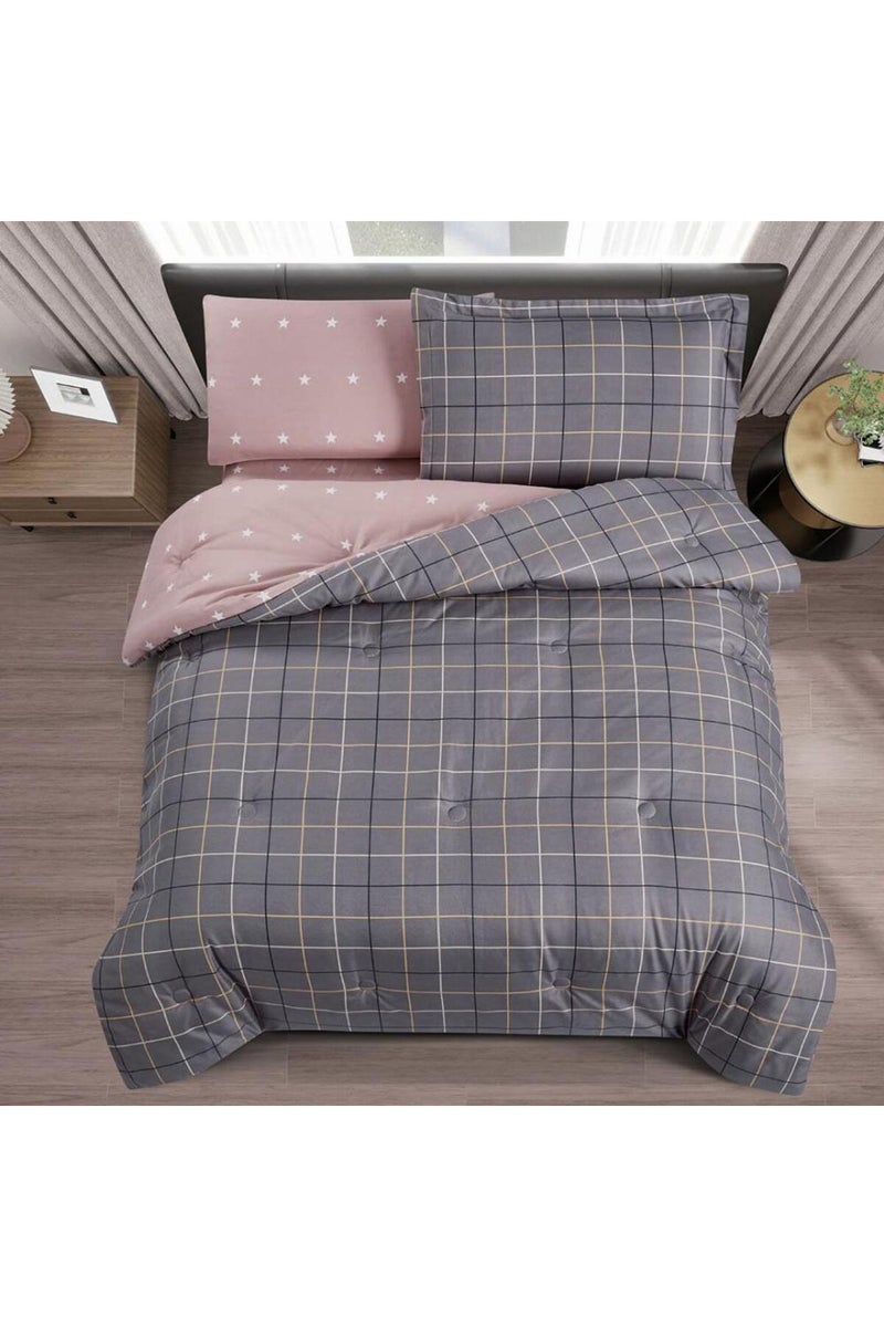 Melen Summer Single and a Half Bedspread – 4 Pieces – Layton – Dark Gray – Skin - Image 2