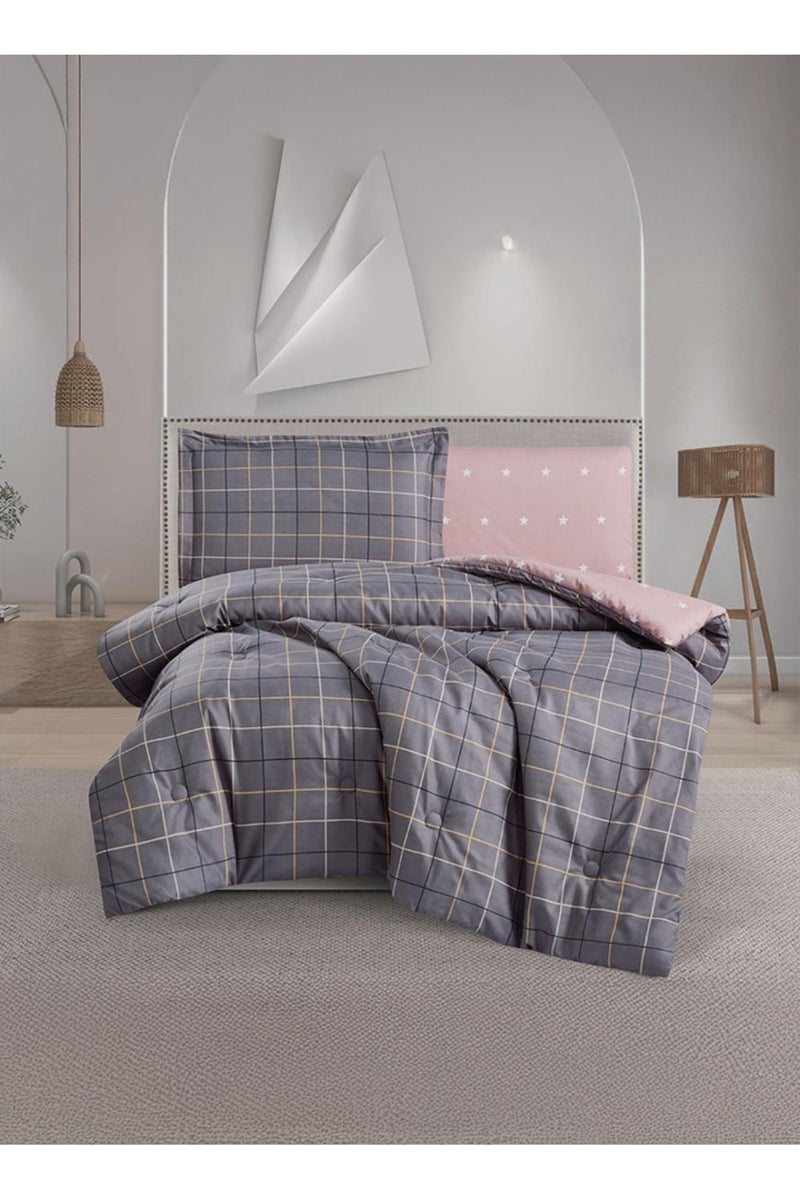 Melen Summer Single and a Half Bedspread – 4 Pieces – Layton – Dark Gray – Skin - Image 1