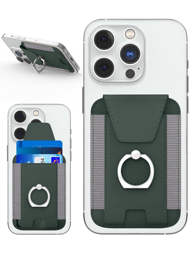 Generic - 3-in-1 Magnetic Wallet with Card Holder Compatible with Mag-Safe Wallet, Leather Card Holder, Wallet with Phone Ring for iPhone 15/14/13/12 Series, 7 Cards Holder - Image 1
