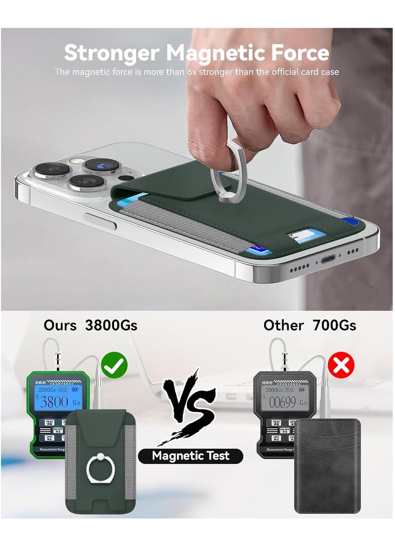 Generic - 3-in-1 Magnetic Wallet with Card Holder Compatible with Mag-Safe Wallet, Leather Card Holder, Wallet with Phone Ring for iPhone 15/14/13/12 Series, 7 Cards Holder - Image 1