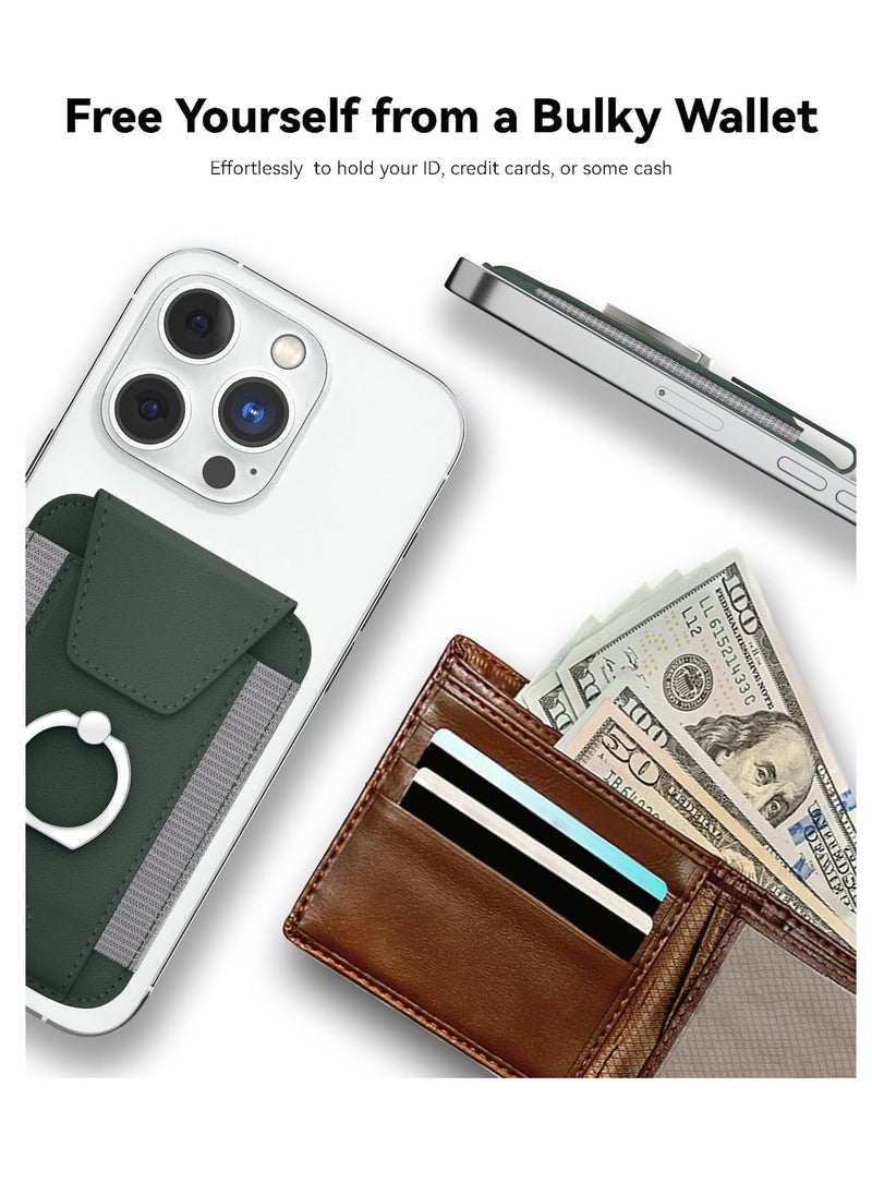 Generic - 3-in-1 Magnetic Wallet with Card Holder Compatible with Mag-Safe Wallet, Leather Card Holder, Wallet with Phone Ring for iPhone 15/14/13/12 Series, 7 Cards Holder - Image 1