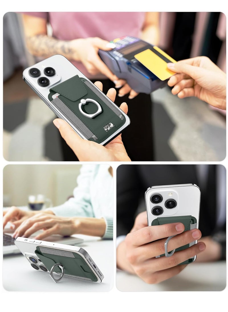 Generic - 3-in-1 Magnetic Wallet with Card Holder Compatible with Mag-Safe Wallet, Leather Card Holder, Wallet with Phone Ring for iPhone 15/14/13/12 Series, 7 Cards Holder - Image 1
