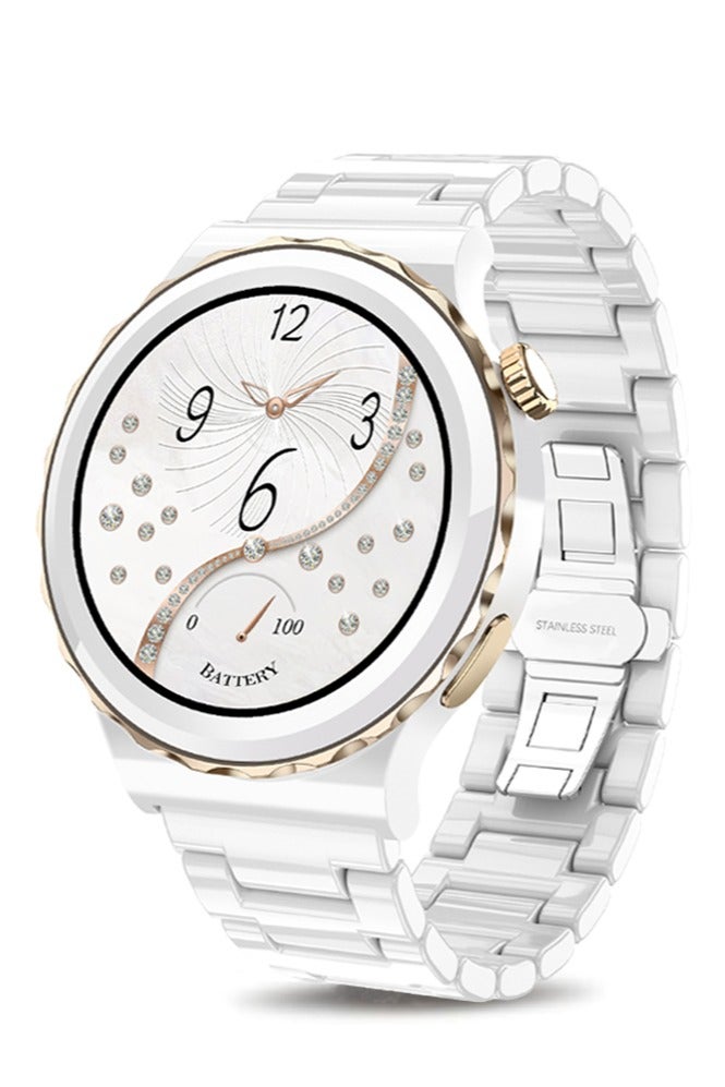 RollsTimi White Smart Watches for Women(Answer/Make Call), Fulltouch Fitness Tracker Watches with Sleep Monitor Multiple Sport Modes Activity Smartwatch Compatible with Android and iOS Phones