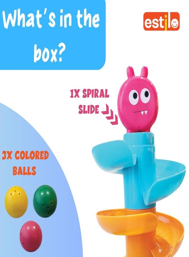 إستلو لعبة Estilo Rolling and Swirling Ram Monster Roller - برج إسقاط الكرات بأربعة طبقات مع 3 كرات ملونة | لعبة تفاعلية دوارة للأطفال الرضع والصغار | لعبة تعليمية للإسقاط والتدحرج للأطفال من عمر سنة فما فوق - Image 3