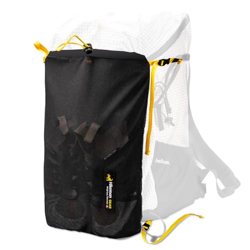 HIKEMAN Kangaroo Pocket for Backpack, Lightweight Breathable Front-Pocket Elastic Mesh Kangaroo Pouch, Place Wet Clothing/Rain Gear (Black) - Image 1
