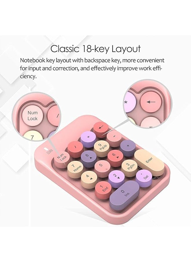 AOLION - Wireless Numeric Keypad 18 Keys with 2.4G Mini Portable Silent Number Pad USB Receiver Financial Accounting Keyboard Extensions for Laptop Desktop PC Pro - Image 1
