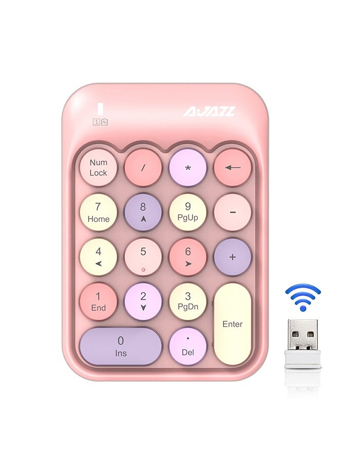 AOLION - Wireless Numeric Keypad 18 Keys with 2.4G Mini Portable Silent Number Pad USB Receiver Financial Accounting Keyboard Extensions for Laptop Desktop PC Pro - Image 1