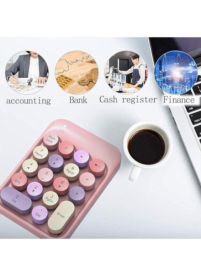 AOLION - Wireless Numeric Keypad 18 Keys with 2.4G Mini Portable Silent Number Pad USB Receiver Financial Accounting Keyboard Extensions for Laptop Desktop PC Pro - Image 1