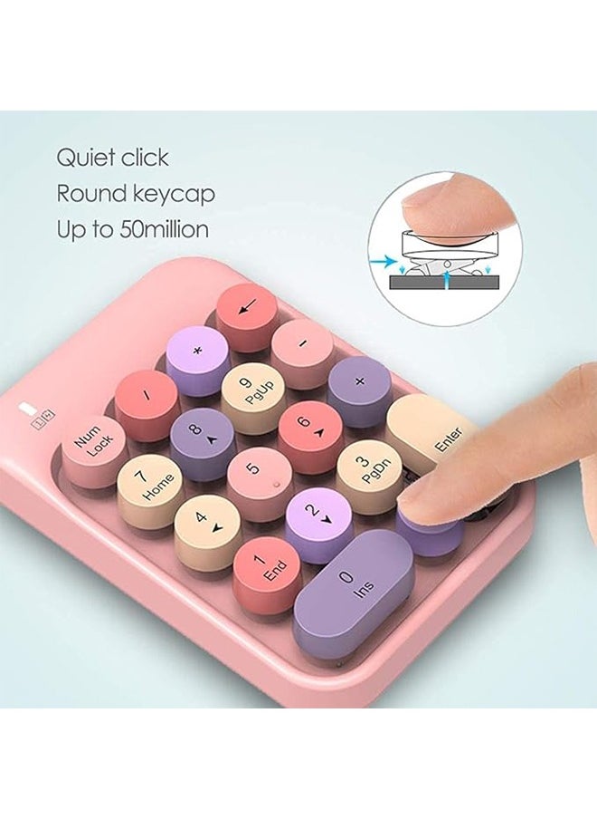 AOLION - Wireless Numeric Keypad 18 Keys with 2.4G Mini Portable Silent Number Pad USB Receiver Financial Accounting Keyboard Extensions for Laptop Desktop PC Pro - Image 1