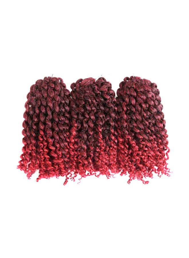 NIBEMINENT 3-Piece Curly Hair Extension Red/Brown 8inch