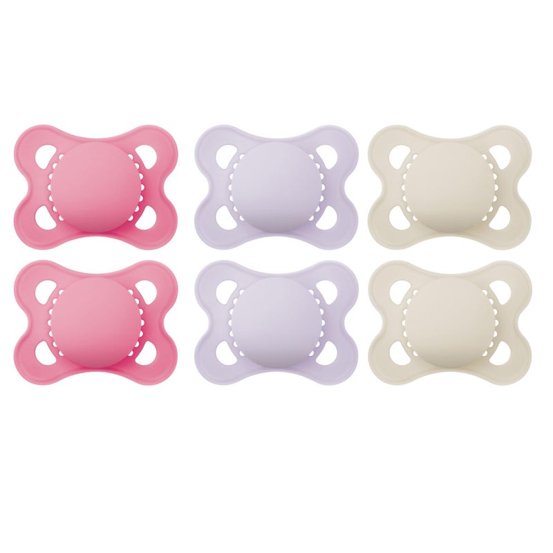 MAM Original Matte Baby Pacifiers, Binky for Girls 0-6 Months, BPA-Free Silicone Nipple, Easy to Clean, Best for Newborn Babies, Developed with Medical Experts, 6 Count Binkies - Image 1