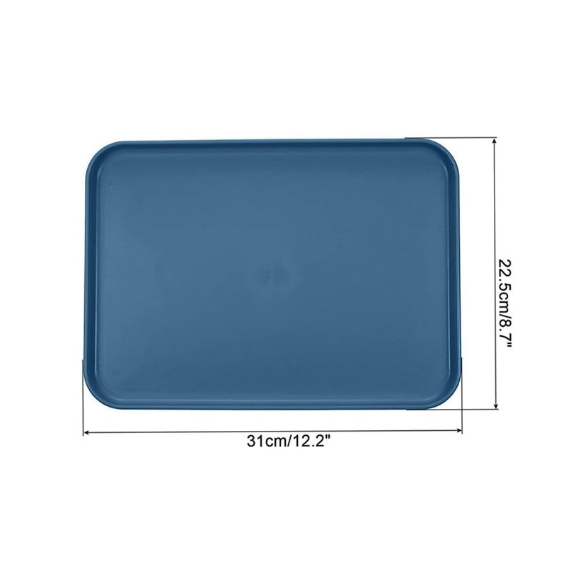 KESHU ENTERPRISE Multi-Function Rectangular Serving Tray | Lightweight, Dishwasher & Microwave Safe Plates | Fast Food Trays for Snacks, Fruit, Cooki, Dessert Dinner Plate (25+31CM) (Blue, Set of 6) - Image 3
