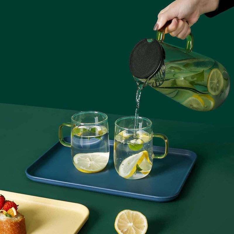 KESHU ENTERPRISE Multi-Function Rectangular Serving Tray | Lightweight, Dishwasher & Microwave Safe Plates | Fast Food Trays for Snacks, Fruit, Cooki, Dessert Dinner Plate (25+31CM) (Blue, Set of 6) - Image 4