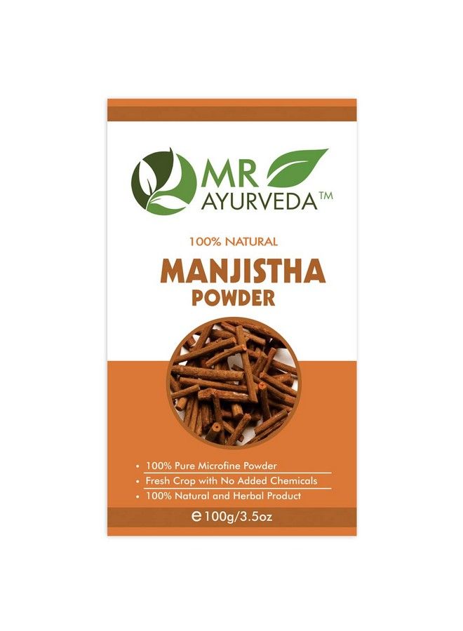 MR Ayurveda مسحوق مانجيستا العشبي بنسبة 100%؛ مسحوق مانجيستا للشعر؛ مسحوق مانجيستا للوجه؛ مسحوق مانجيستا للبشرة؛ بدون مواد كيميائية مضافة 100 جرام - Image 2
