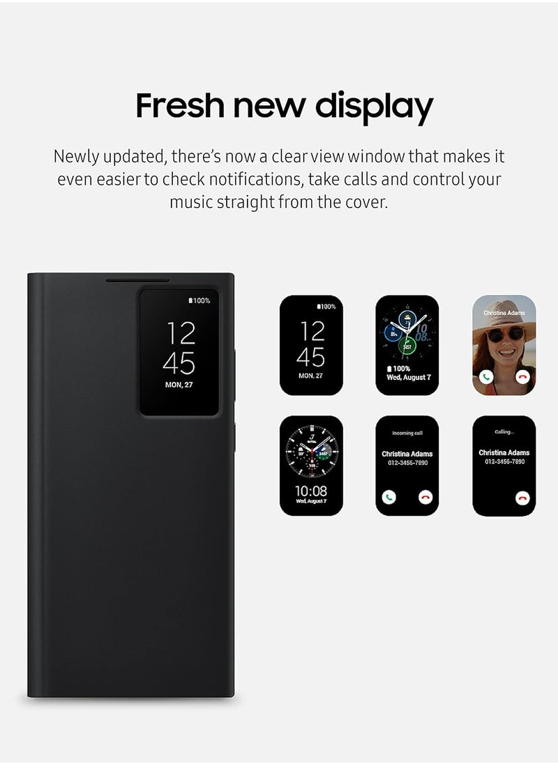 Galaxy S22 Ultra S-View Flip Cover, Protective Phone Case, Tap Control, Cutting Edge Design, US Version,Green