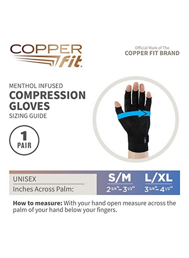 Copper Fit Copper Fit ICE Compression Gloves Infused with Menthol, Black, Large/X-Large  - Image 5
