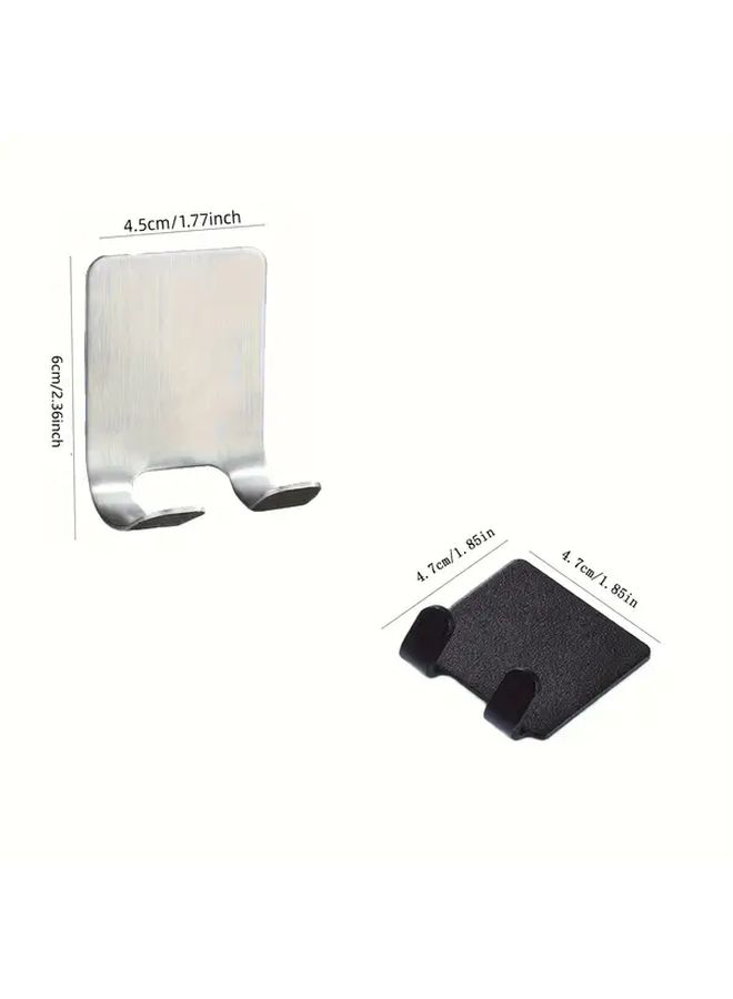 No Drill Razor Hooks 3 Pieces Black Plastic Damage Free Bathroom Organizer Space Saving Storage Rack - Image 4