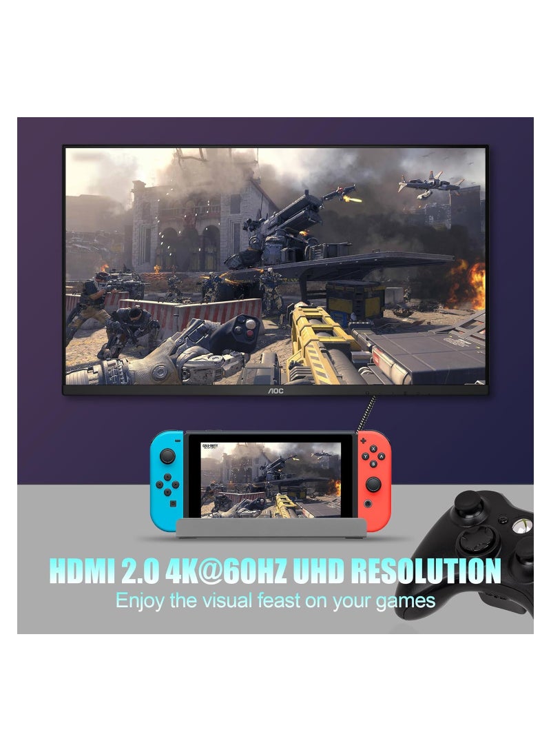 Zikra Docking Station for Steam Deck, 6 in 1 Steam Deck Dock with HDMI 4K@60Hz, Gigabit Ethernet 1000Mbps, 3 USB-A and 100W USB-C Charging Port Compatible with ROG Ally/Valve Stream Deck Hub Accessories - Image 2