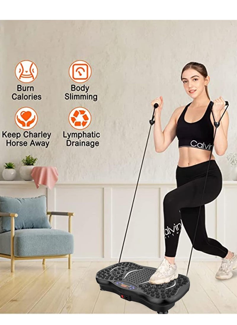 Generic - Vibration Plate Exercise Machine, Whole Body Motion Vibration Platform, Home Training Equipment, LCD Display Remote Control & Balance Straps - Image 1