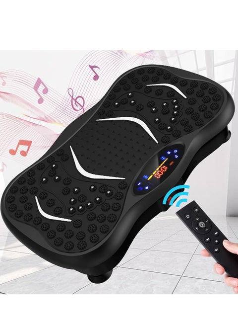 Vibration Plate Exercise Machine, Whole Body Motion Vibration Platform, Home Training Equipment, LCD Display Remote Control & Balance Straps